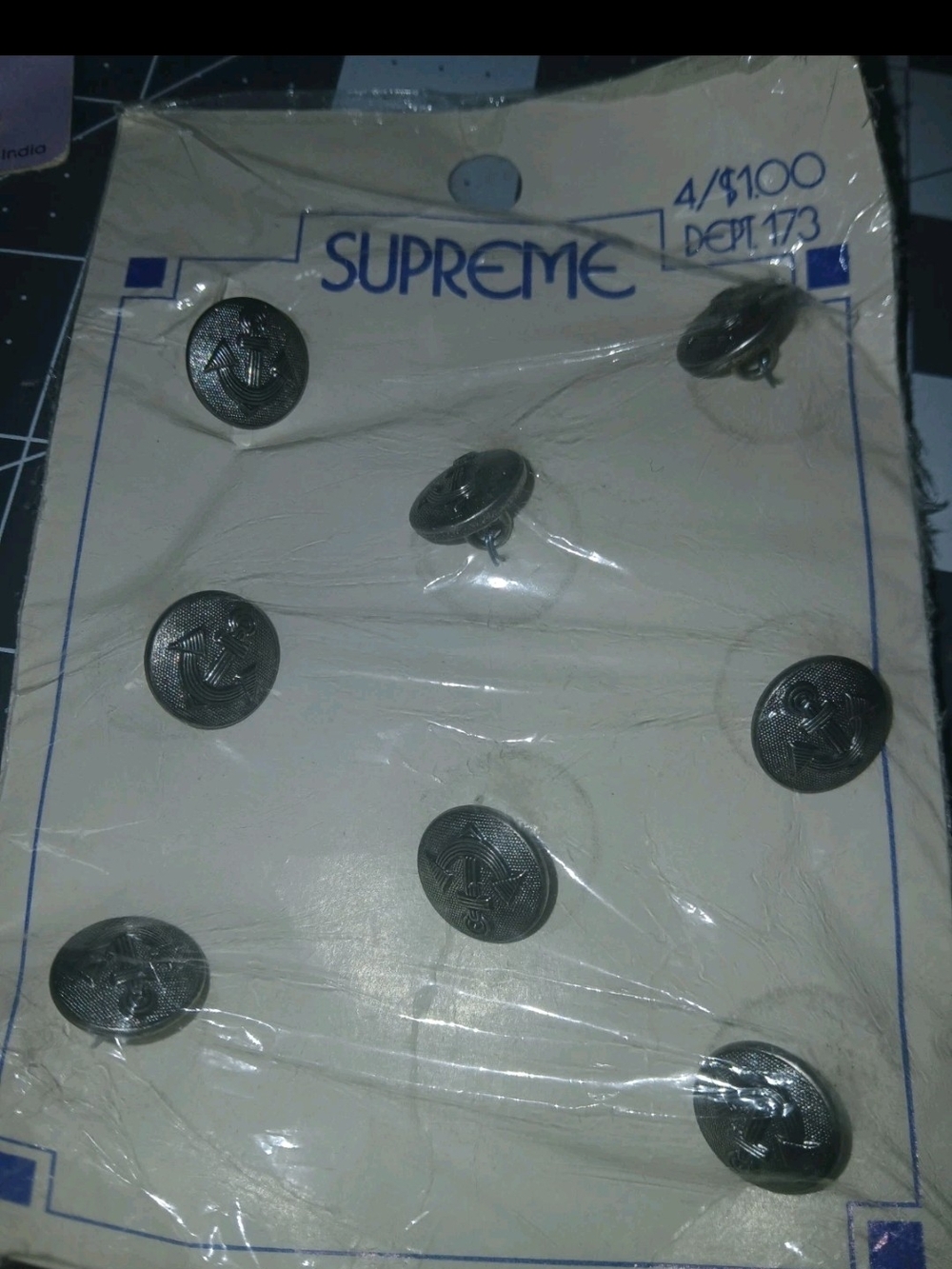 Supreme Vintage Metal Buttons - Silver Set